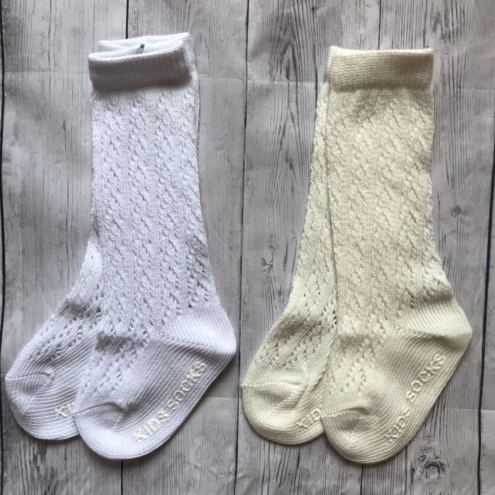 Brand New 2 Pairs Lace Knee High Socks Small 0-2 Y